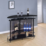 Amarillo Freestanding Glass Top Home Bar Wine Cabinet Black - Tampa Furniture Outlet