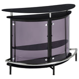 Tampa Furniture Outlet - Coaster - Amarillo Freestanding Glass Top Home Bar Wine Cabinet Black - 101065