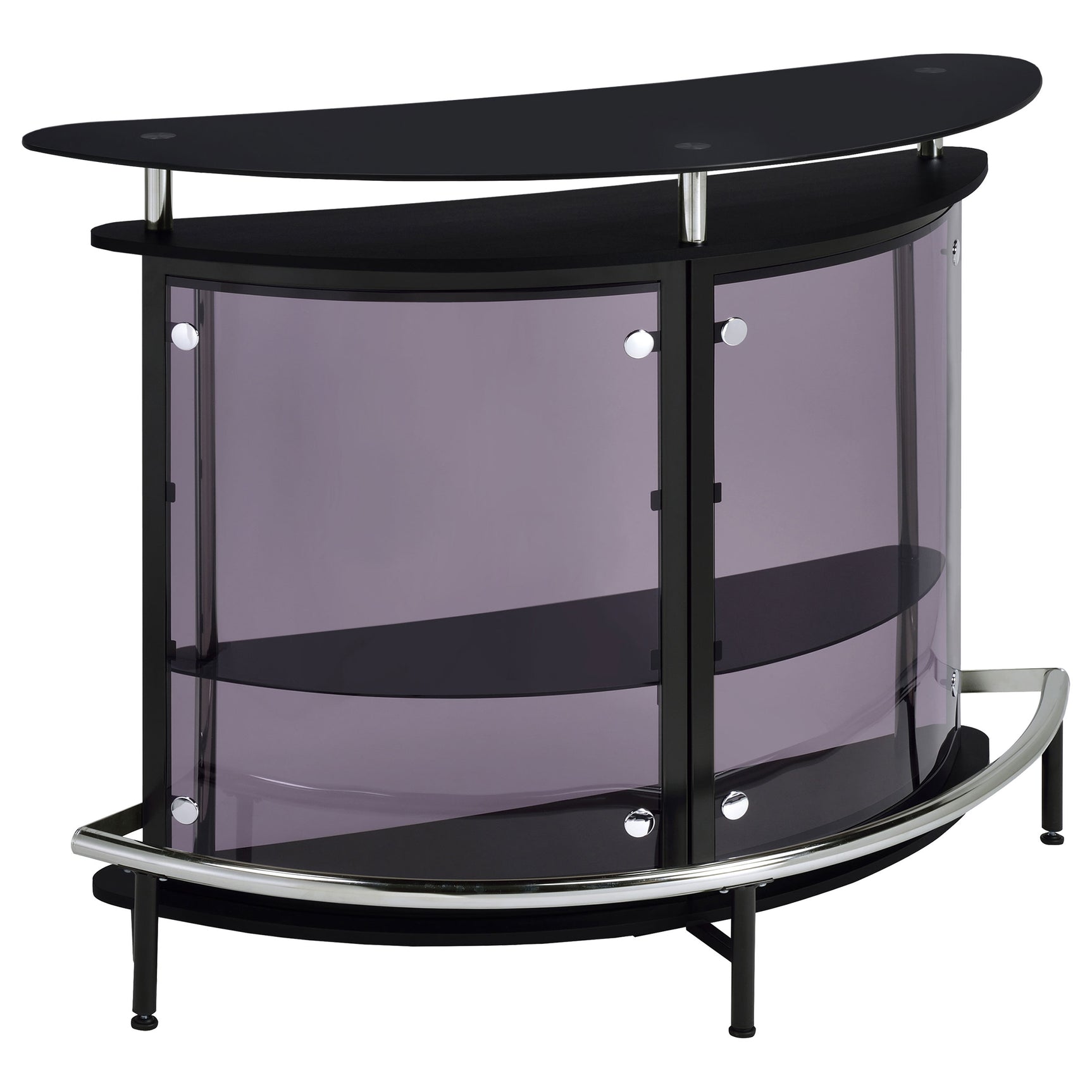 Tampa Furniture Outlet - Coaster - Amarillo Freestanding Glass Top Home Bar Wine Cabinet Black - 101065