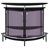 Amarillo Freestanding Glass Top Home Bar Wine Cabinet Black - Tampa Furniture Outlet