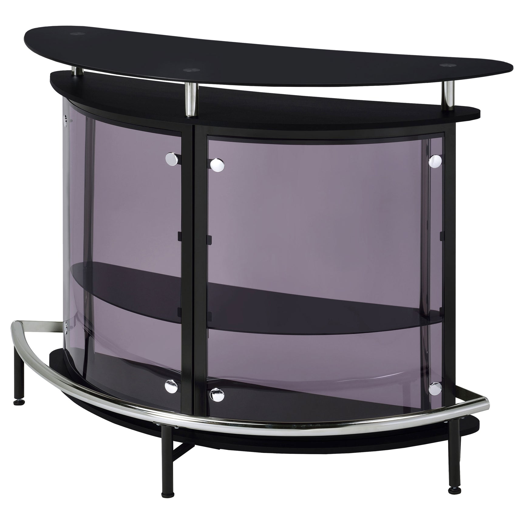 Amarillo Freestanding Glass Top Home Bar Wine Cabinet Black - Tampa Furniture Outlet