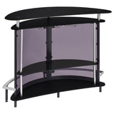 Amarillo Freestanding Glass Top Home Bar Wine Cabinet Black - Tampa Furniture Outlet