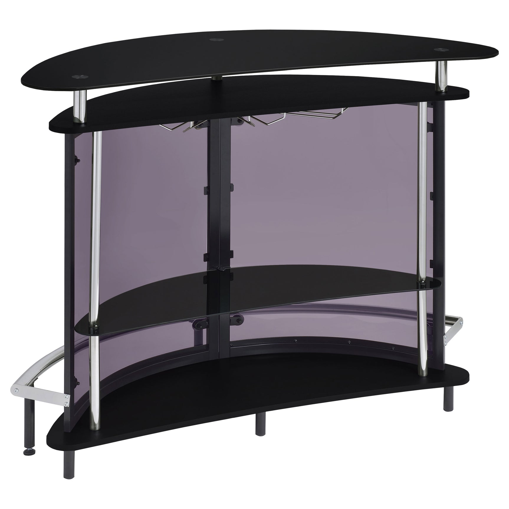 Amarillo Freestanding Glass Top Home Bar Wine Cabinet Black - Tampa Furniture Outlet