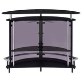 Amarillo Freestanding Glass Top Home Bar Wine Cabinet Black - Tampa Furniture Outlet