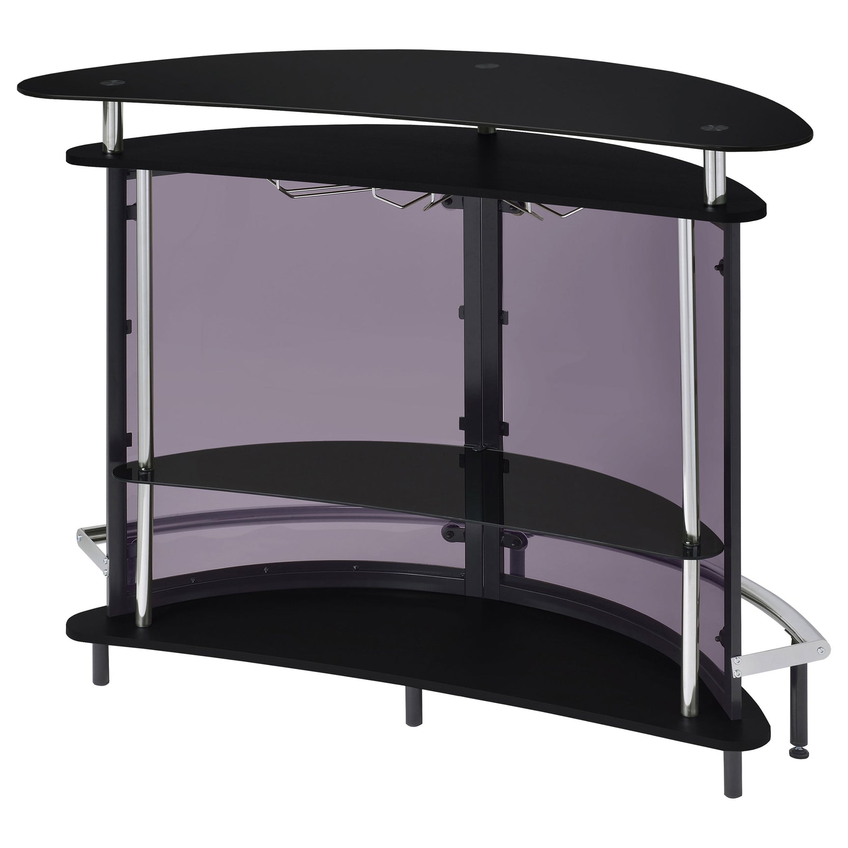 Amarillo Freestanding Glass Top Home Bar Wine Cabinet Black - Tampa Furniture Outlet