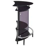 Amarillo Freestanding Glass Top Home Bar Wine Cabinet Black - Tampa Furniture Outlet