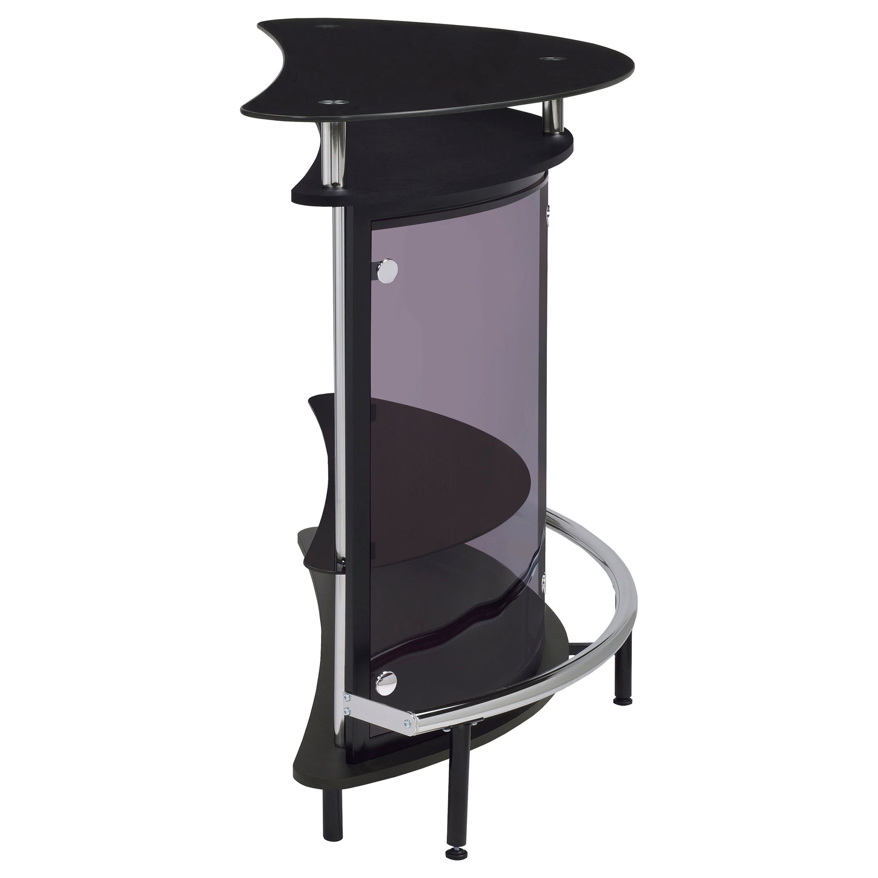 Amarillo Freestanding Glass Top Home Bar Wine Cabinet Black - Tampa Furniture Outlet