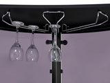 Amarillo Freestanding Glass Top Home Bar Wine Cabinet Black - Tampa Furniture Outlet