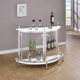 Amarillo Freestanding Glass Top Home Bar Wine Cabinet White - Tampa Furniture Outlet