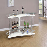 Amarillo Freestanding Glass Top Home Bar Wine Cabinet White - Tampa Furniture Outlet