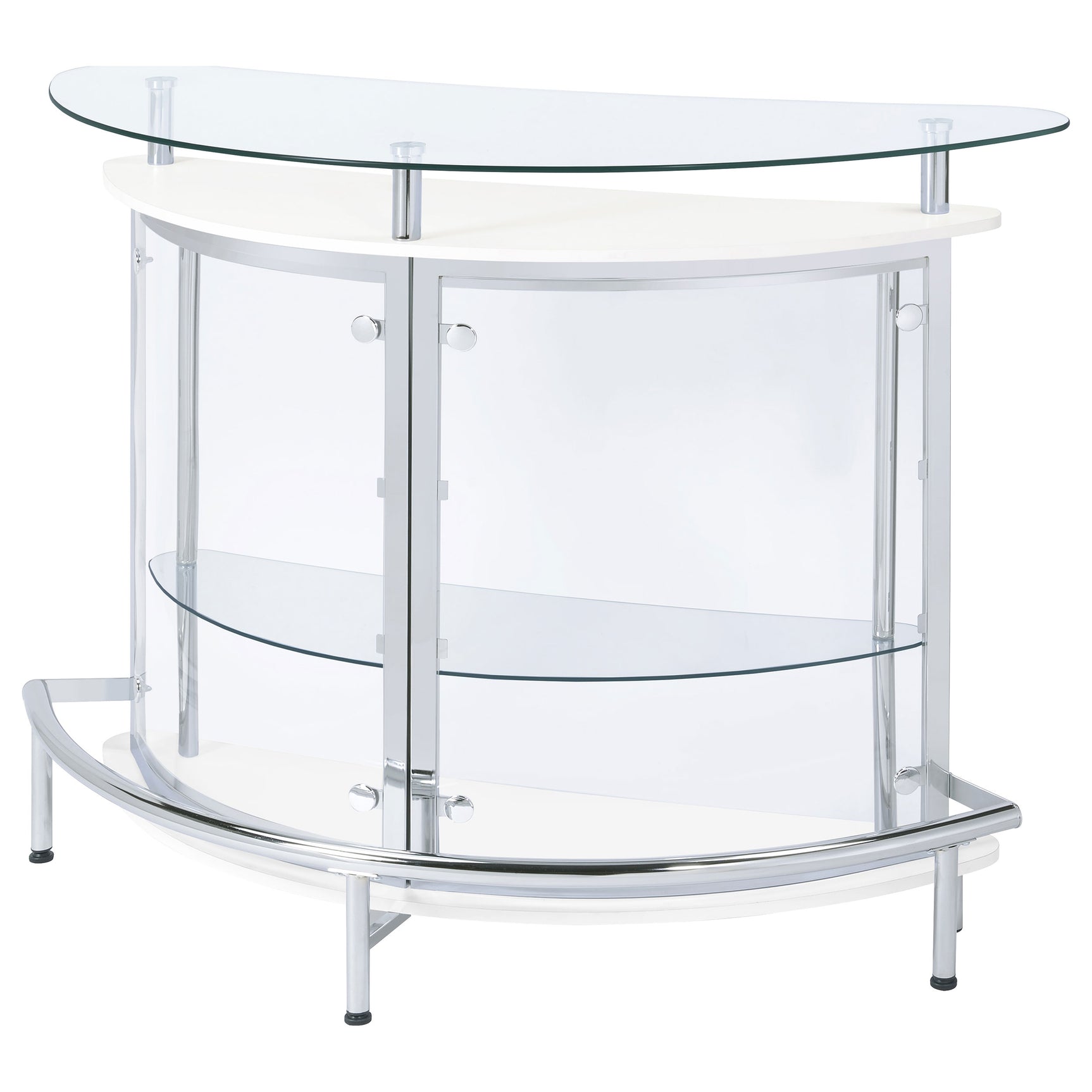 Amarillo Freestanding Glass Top Home Bar Wine Cabinet White - Tampa Furniture Outlet