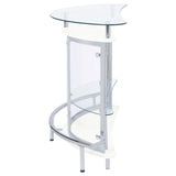 Amarillo Freestanding Glass Top Home Bar Wine Cabinet White - Tampa Furniture Outlet