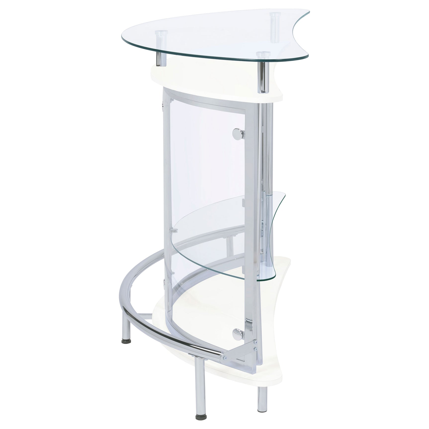 Amarillo Freestanding Glass Top Home Bar Wine Cabinet White - Tampa Furniture Outlet