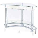 Amarillo Freestanding Glass Top Home Bar Wine Cabinet White - Tampa Furniture Outlet