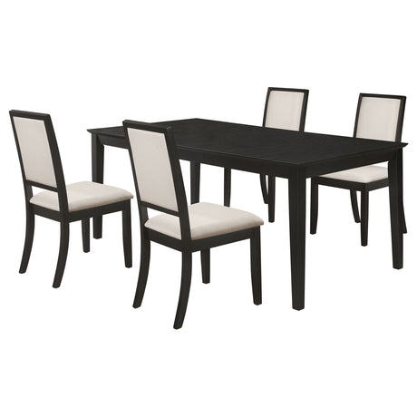 Louise 5-piece Rectangular Extension Leaf Dining Set Black - Tampa Furniture Outlet