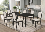 Tampa Furniture Outlet - Coaster - Louise 7-piece Rectangular Extension Leaf Dining Set Black - 101561-S7