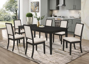 Tampa Furniture Outlet - Coaster - Louise 7-piece Rectangular Extension Leaf Dining Set Black - 101561-S7