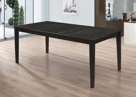 Louise Rectangular 78-inch Extension Leaf Dining Table Black - Tampa Furniture Outlet