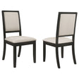 Tampa Furniture Outlet - Coaster - Louise Upholstered Wood Dining Side Chair Black (Set of 2) - 101562