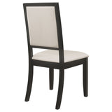 Louise Upholstered Wood Dining Side Chair Black (Set of 2) - Tampa Furniture Outlet