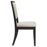 Louise Upholstered Wood Dining Side Chair Black (Set of 2) - Tampa Furniture Outlet