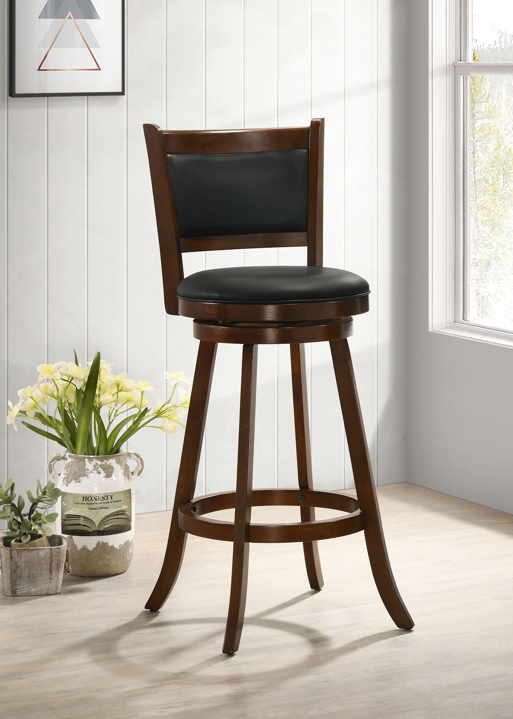 Broxton Upholstered Swivel Bar Chair Chestnut (Set of 2) - Tampa Furniture Outlet
