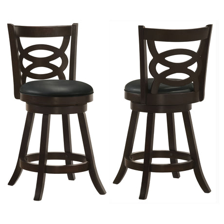 Tampa Furniture Outlet - Coaster - Calecita Wood Swivel Counter Stool Cappuccino (Set of 2) - 101929