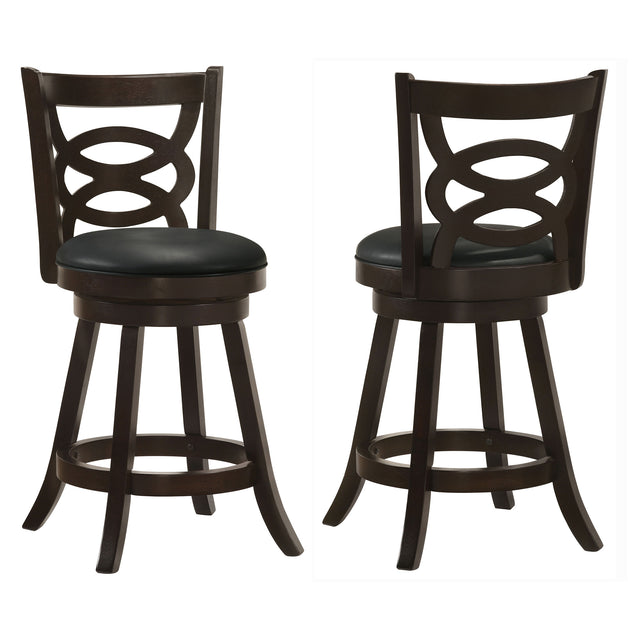 Tampa Furniture Outlet - Coaster - Calecita Wood Swivel Counter Stool Cappuccino (Set of 2) - 101929