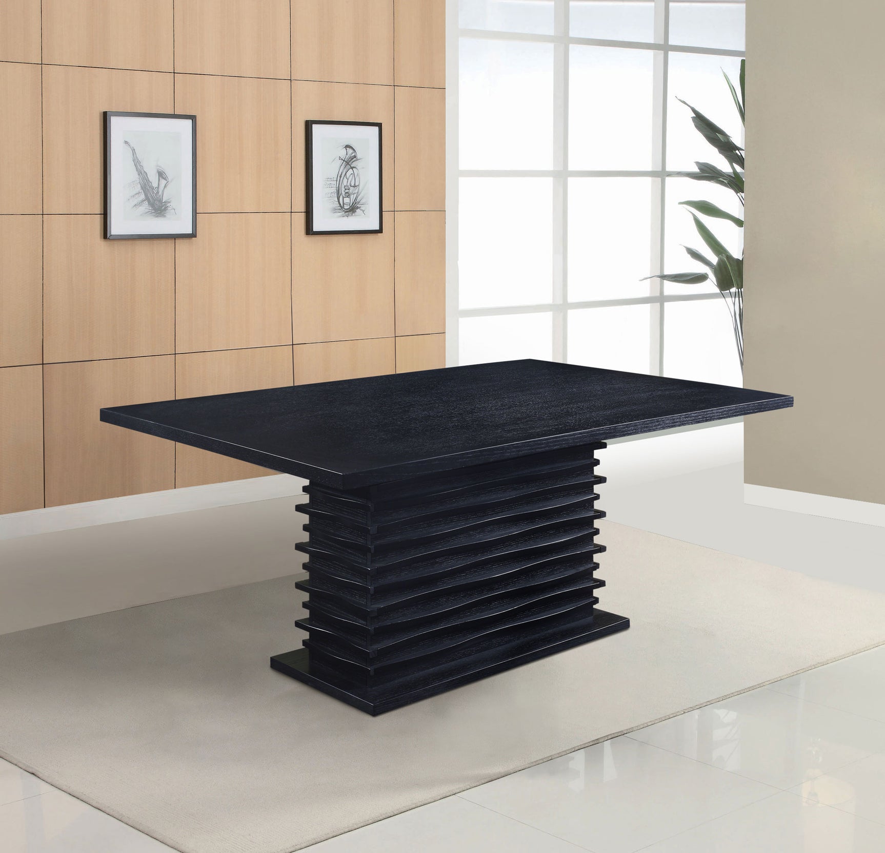 Stanton Rectangular 66-inch Dining Table Black - Tampa Furniture Outlet