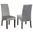 Tampa Furniture Outlet - Coaster - Stanton Velvet Upholstered Dining Side Chair Grey (Set of 2) - 102062