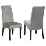 Tampa Furniture Outlet - Coaster - Stanton Velvet Upholstered Dining Side Chair Grey (Set of 2) - 102062