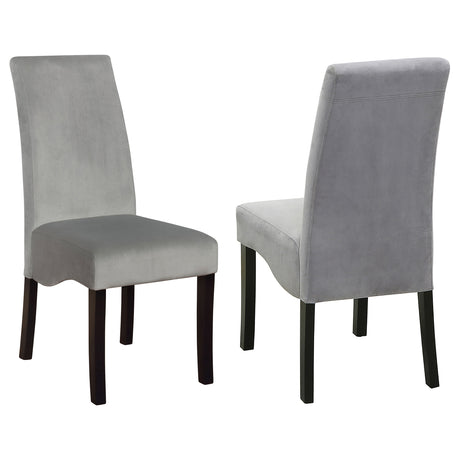 Tampa Furniture Outlet - Coaster - Stanton Velvet Upholstered Dining Side Chair Grey (Set of 2) - 102062
