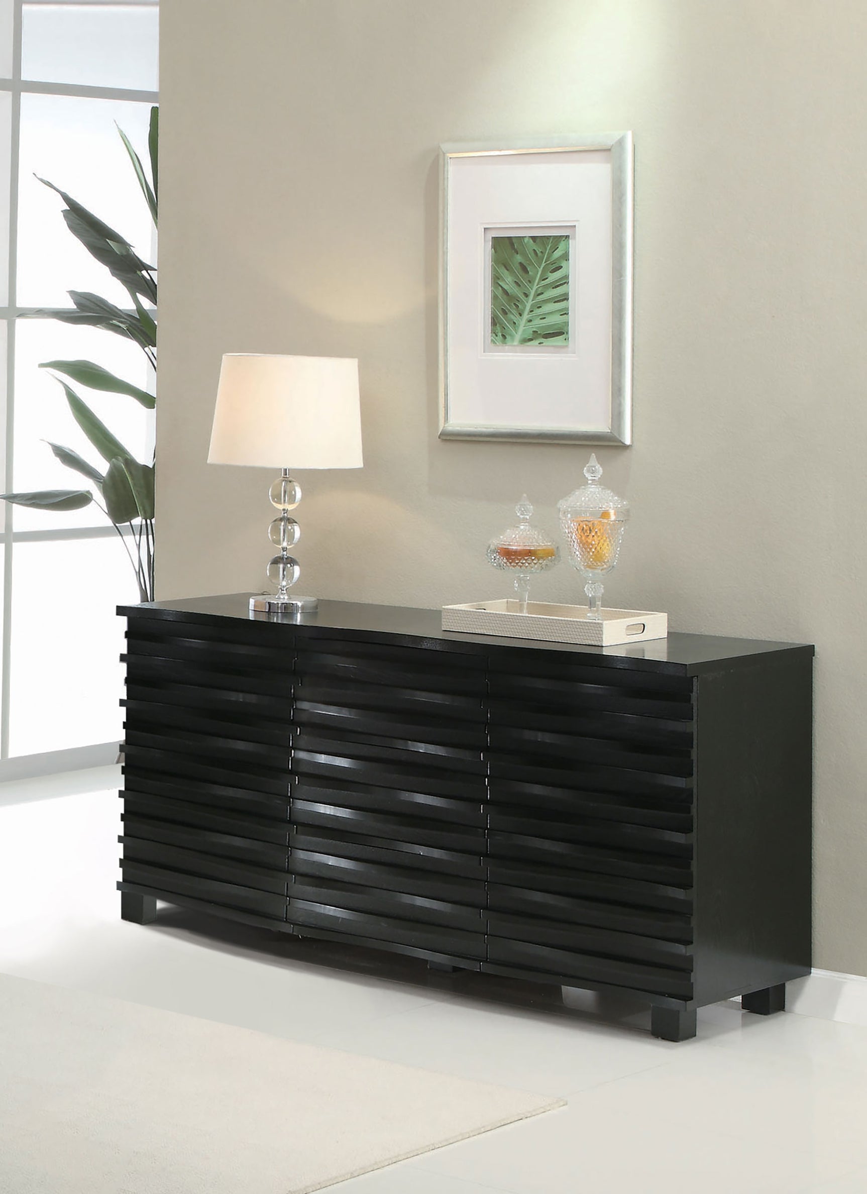 Stanton 3-drawer Sideboard Buffet Storage Cabinet Black - Tampa Furniture Outlet