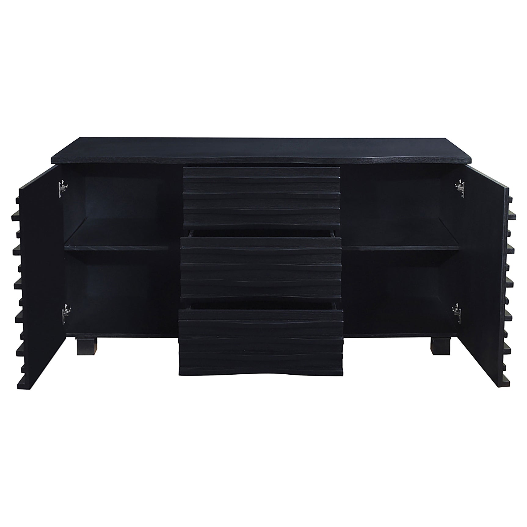 Stanton 3-drawer Sideboard Buffet Storage Cabinet Black - Tampa Furniture Outlet