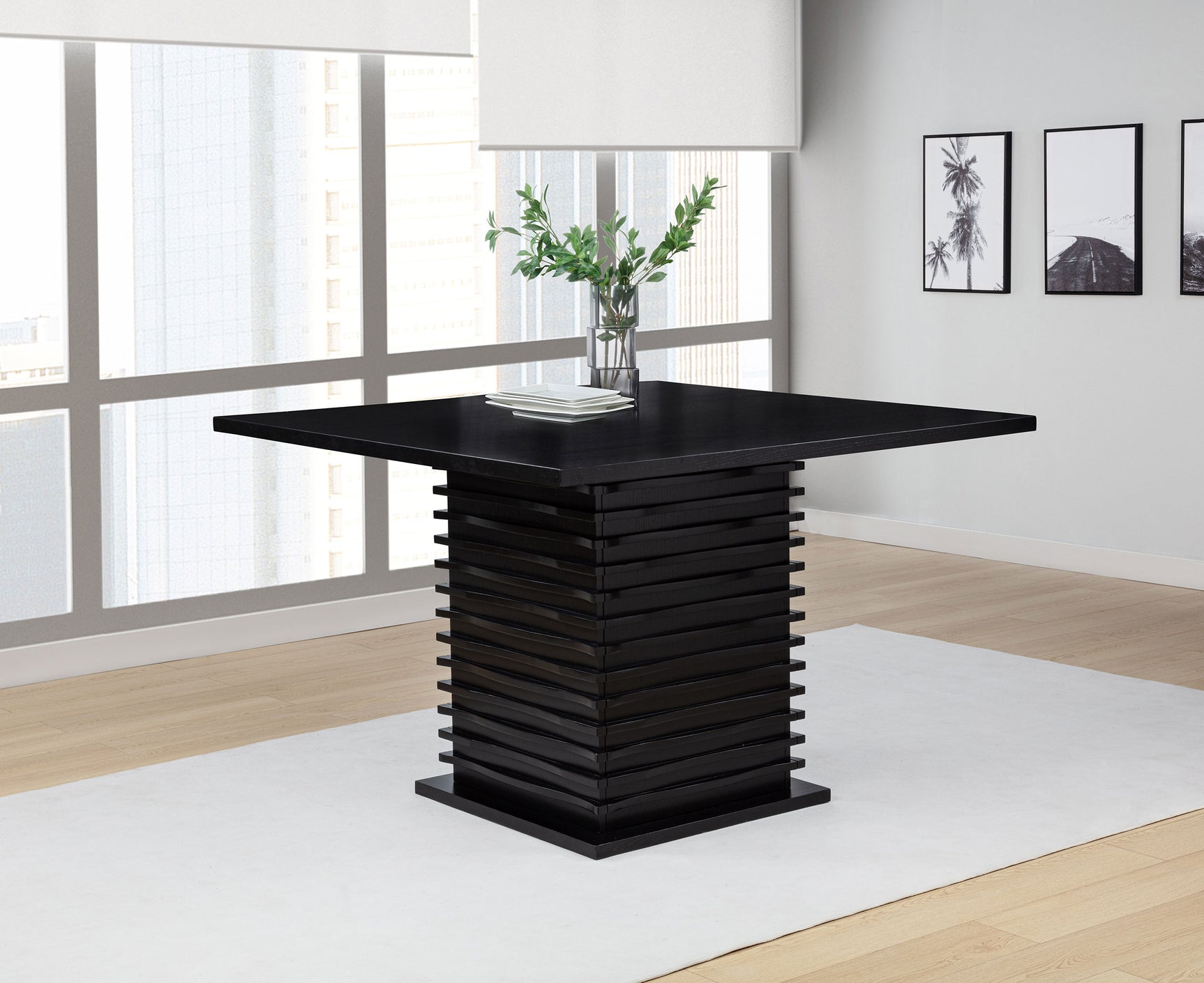Stanton Square 54-inch Counter Height Dining Table Black - Tampa Furniture Outlet