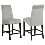 Tampa Furniture Outlet - Coaster - Stanton Velvet Upholstered Counter Chair Grey (Set of 2) - 102069GRY