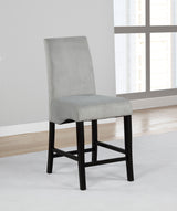 Stanton Velvet Upholstered Counter Chair Grey (Set of 2) - Tampa Furniture Outlet