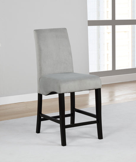Stanton Velvet Upholstered Counter Chair Grey (Set of 2) - Tampa Furniture Outlet