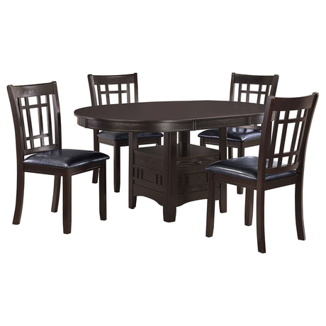 Lavon 5-piece Oval Extension Leaf Dining Set Espresso - Tampa Furniture Outlet