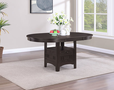 Lavon Oval 60-inch Wood Extension Leaf Dining Table Espresso - Tampa Furniture Outlet