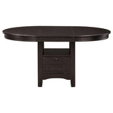 Lavon Oval 60-inch Wood Extension Leaf Dining Table Espresso - Tampa Furniture Outlet