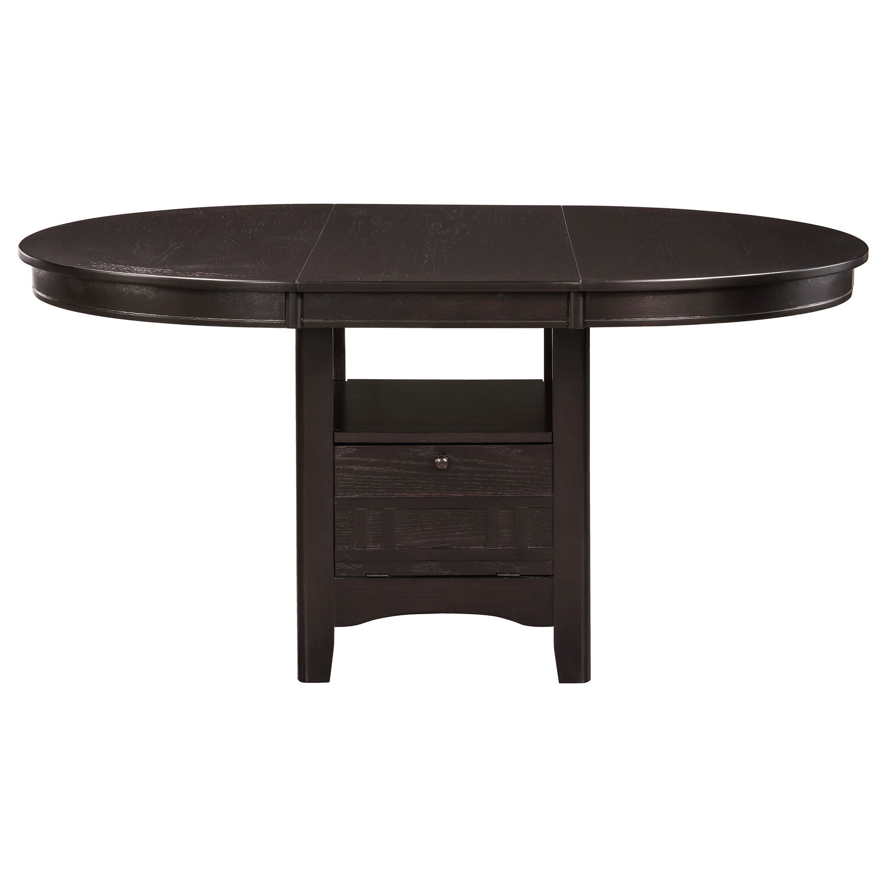 Lavon Oval 60-inch Wood Extension Leaf Dining Table Espresso - Tampa Furniture Outlet