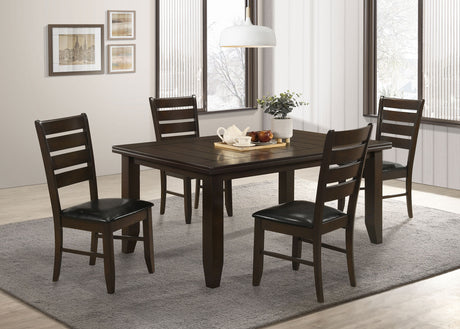 Tampa Furniture Outlet - Coaster - Dalila 5-piece Rectangular Dining Table Set Cappuccino - 102721-S5