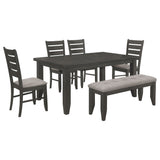 Dalila 6-piece Rectangular Dining Table Set Dark Grey - Tampa Furniture Outlet