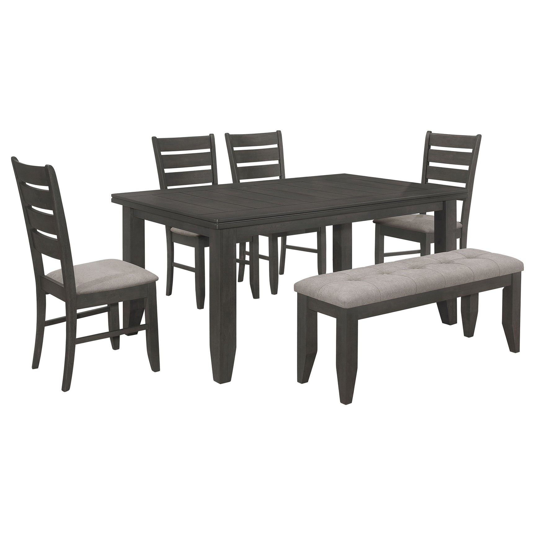 Dalila 6-piece Rectangular Dining Table Set Dark Grey - Tampa Furniture Outlet