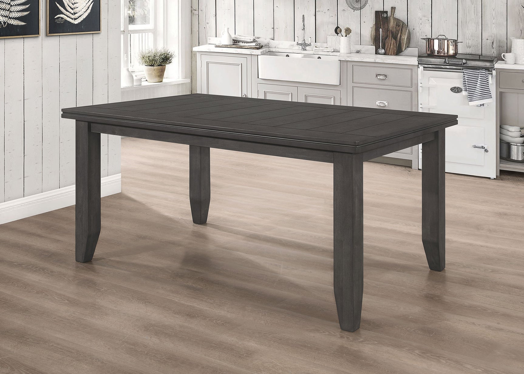 Dalila Rectangular 66-inch Wood Dining Table Dark Grey - Tampa Furniture Outlet