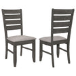 Tampa Furniture Outlet - Coaster - Dalila Wood Dining Side Chair Dark Grey (Set of 2) - 102722GRY