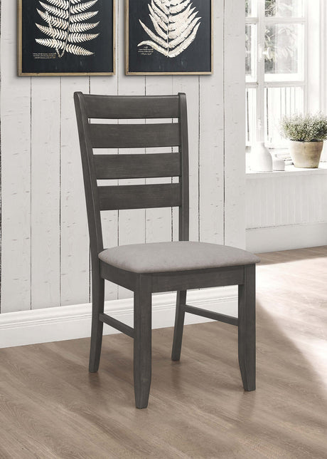 Dalila Wood Dining Side Chair Dark Grey (Set of 2) - Tampa Furniture Outlet