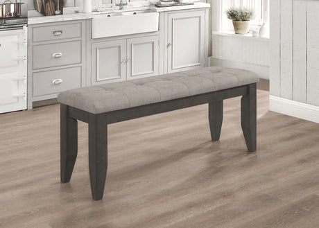 Dalila Fabric Upholstered Wood Dining Bench Dark Grey - Tampa Furniture Outlet