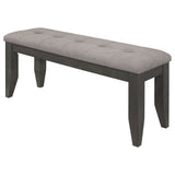 Dalila Fabric Upholstered Wood Dining Bench Dark Grey - Tampa Furniture Outlet